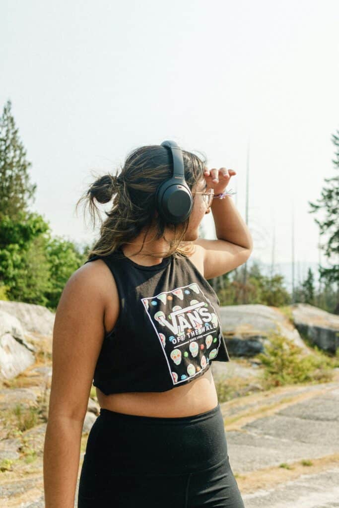 woman listening to music to calm ADHD brain